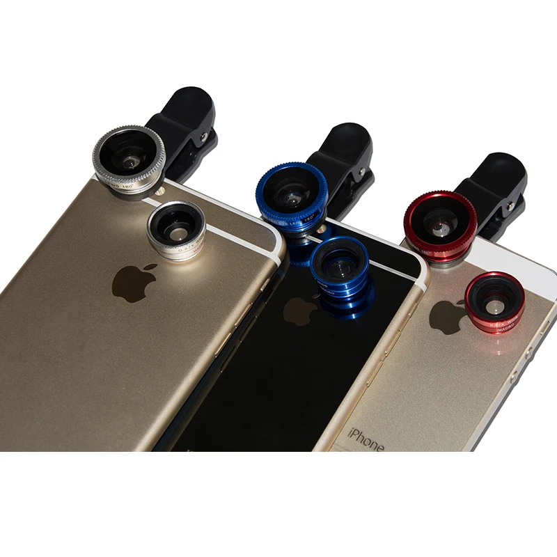 Universal Fisheye Lens Wide Angle Macro Clip On Camera Lens Zoom for 6