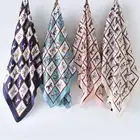 2019 fashion hot animal horse print pink square neck silk scarf