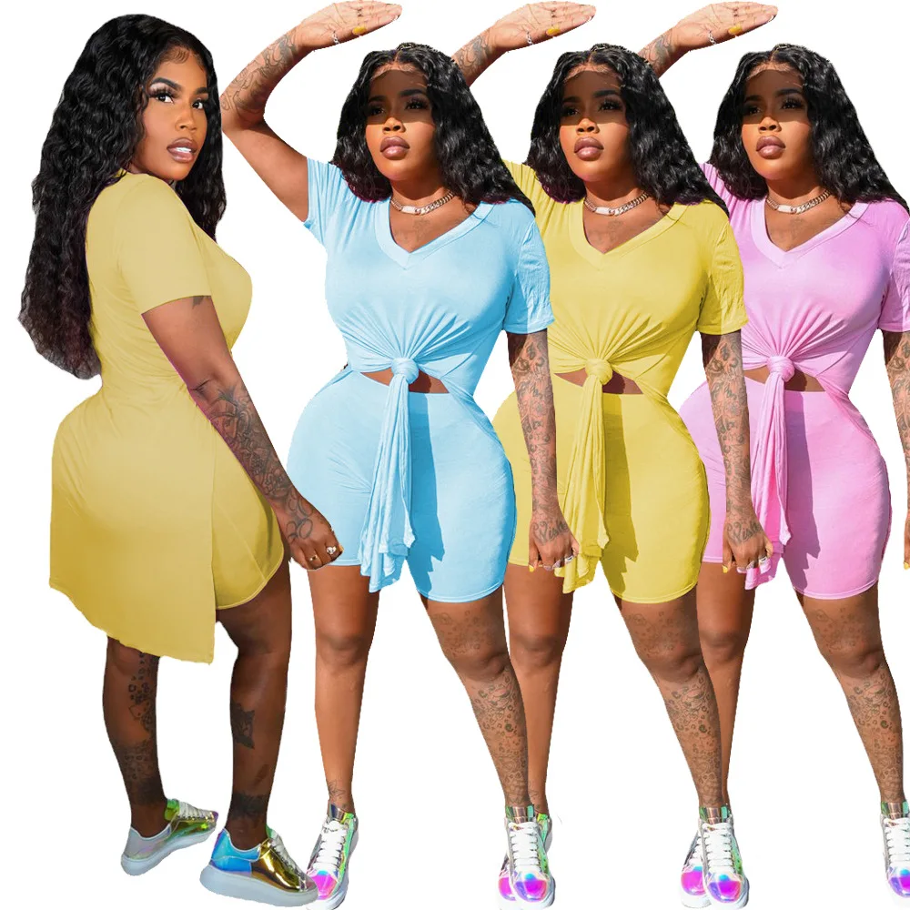 EB-20042003 2 Piece Set Short Sleeve T Shirt and Short Pants Two Piece Outfit Summer Workout Sets Casual Women Clothing
EB-20042003 2 Piece Set Short Sleeve T Shirt and Short Pants Two Piece Outfit Summer Workout Sets Casual Women Clothing