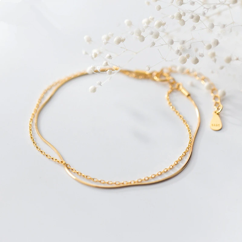 925 Sterling Silver Bracelets for Women Minimalist Jewelry Korean Style Double Rows/ Multi-layers Charm Bracelet Gift, Picture shows
925 Sterling Silver Bracelets for Women Minimalist Jewelry Korean Style Double Rows/ Multi-layers Charm Bracelet Gift, Picture shows
