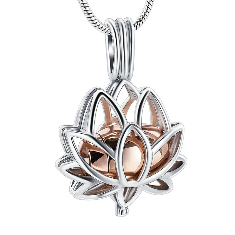 Ashes Jewelry Stainless Steel Cremation Urn Lotus Necklace Pendant, Silver+rose gold
Ashes Jewelry Stainless Steel Cremation Urn Lotus Necklace Pendant, Silver+rose gold
