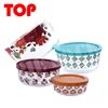 PIE GLASS Embossed Surface Nested Food Storage Container Set With Easy Lid