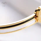 Shell Bracelets Bangles Bangle Luxury Jewelry 316Lss Crystal Shell Bracelets Engraved Letter Bangles For Women