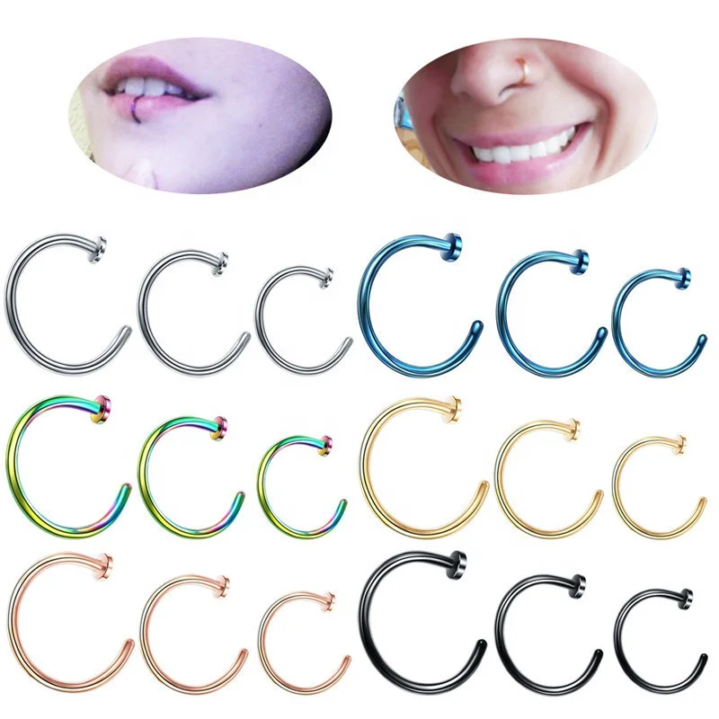 Wholesa Stainless steel nose ring C-shaped nose nail septum human body piercing jewelry U-shaped fake nose rings
Wholesa Stainless steel nose ring C-shaped nose nail septum human body piercing jewelry U-shaped fake nose rings
