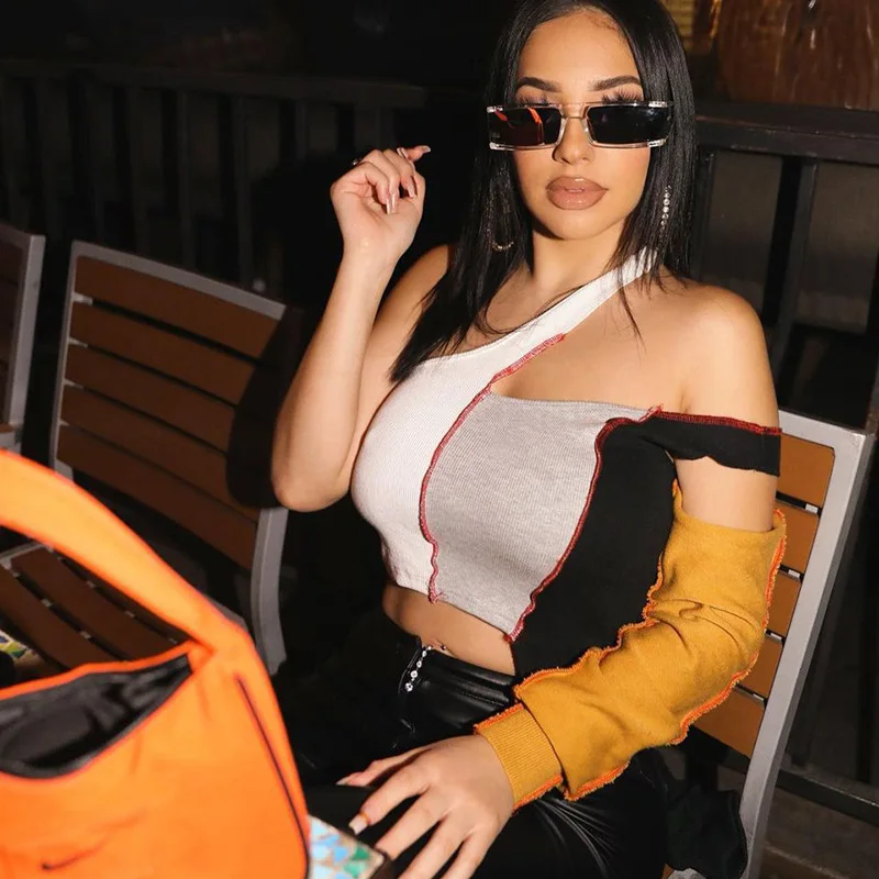 2021 New fashion spring Women Halter contrast color crop top T-shirt Long Sleeve Tops
2021 New fashion spring Women Halter contrast color crop top T-shirt Long Sleeve Tops