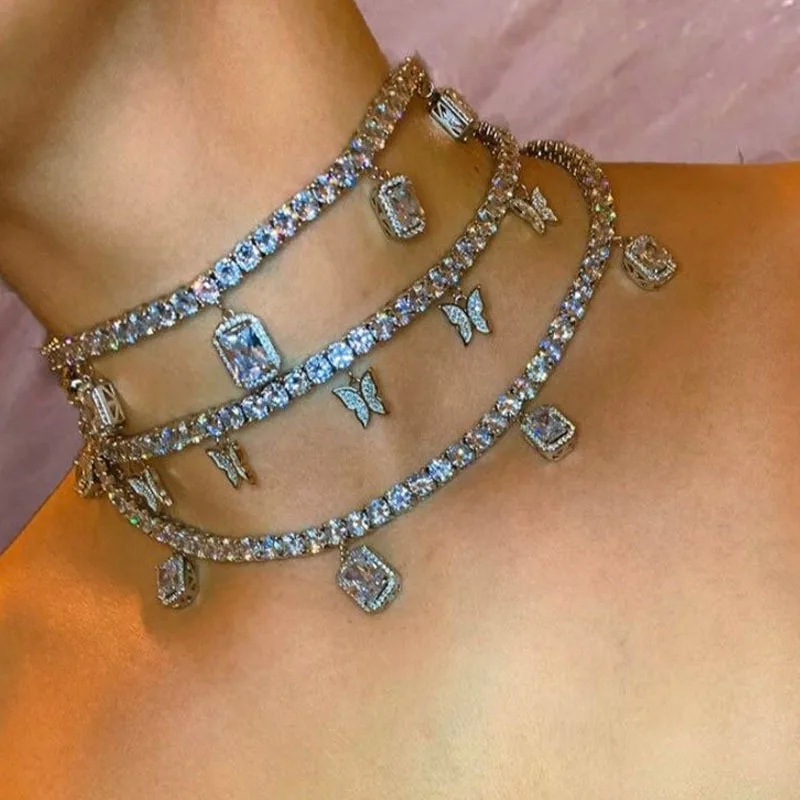 HOVANCI 2020 Latest Autumn Gold Tennis Chain Choker Red Green Diamond Necklace Rhinestone Crystal Iced Out Necklace
HOVANCI 2020 Latest Autumn Gold Tennis Chain Choker Red Green Diamond Necklace Rhinestone Crystal Iced Out Necklace