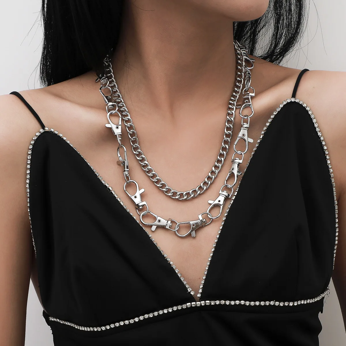Simple personality multi-layer cross chain necklace female punk hip-hop style key chain necklace, Picture
Simple personality multi-layer cross chain necklace female punk hip-hop style key chain necklace, Picture