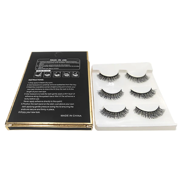 Wholesale 3 Pairs eyelashes with eyelash packaging box custom 3D faux mink false eyelashes set
Wholesale 3 Pairs eyelashes with eyelash packaging box custom 3D faux mink false eyelashes set
