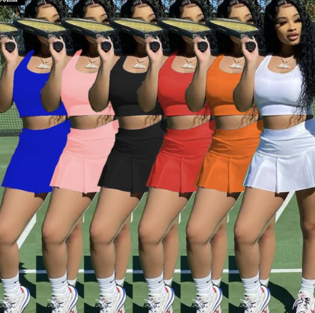 2021 Summer Women 6colors Xs-2xl Solid Color Vest With Skirt Shorts Two Piece Tennis Stylish 2 Piece Short Set
2021 Summer Women 6colors Xs-2xl Solid Color Vest With Skirt Shorts Two Piece Tennis Stylish 2 Piece Short Set