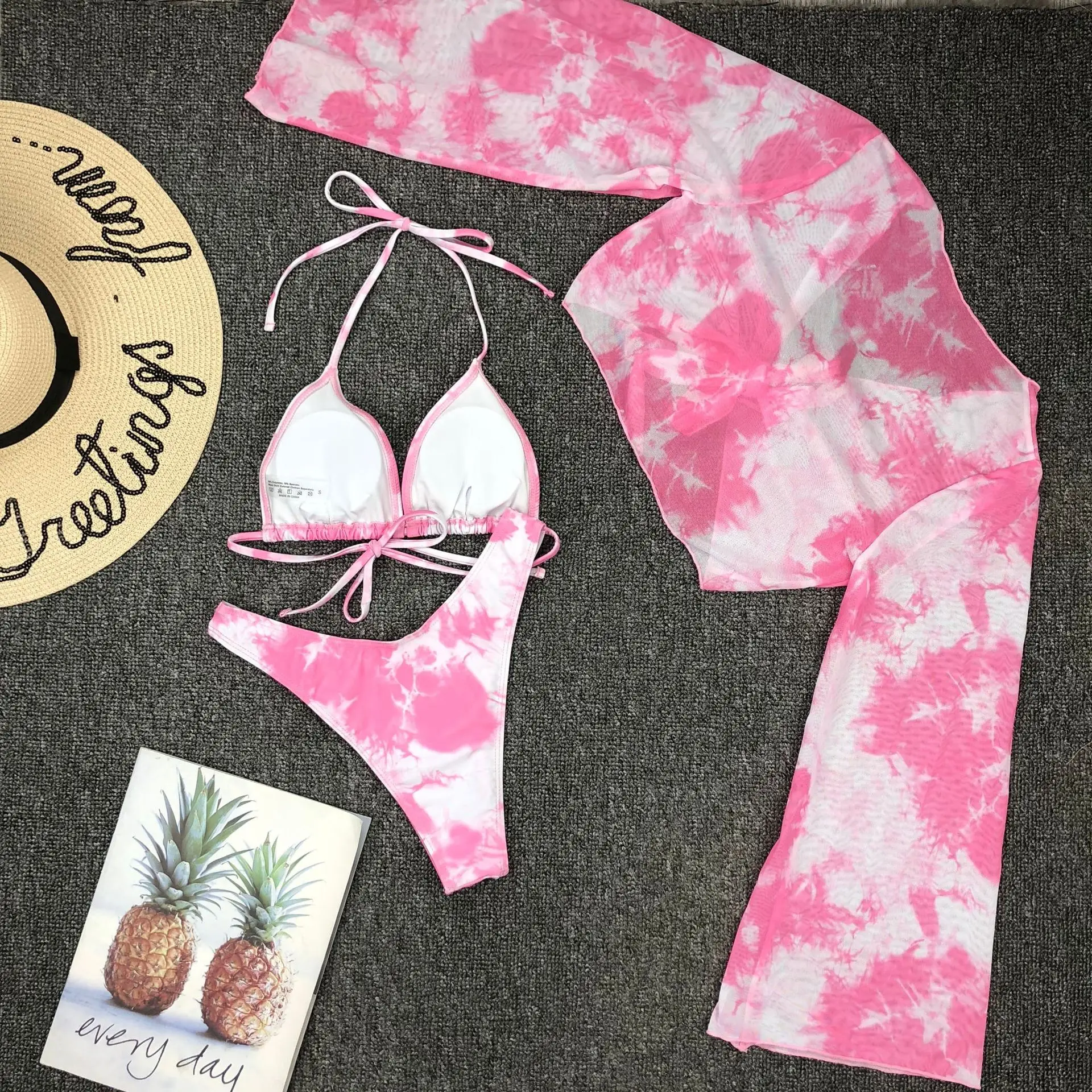 3PCS V-neck Bikini Set With Cover-ups Top Girls Bandage Halter Strap girl Swimwears Bathing Suit, Picture showed
3PCS V-neck Bikini Set With Cover-ups Top Girls Bandage Halter Strap girl Swimwears Bathing Suit, Picture showed