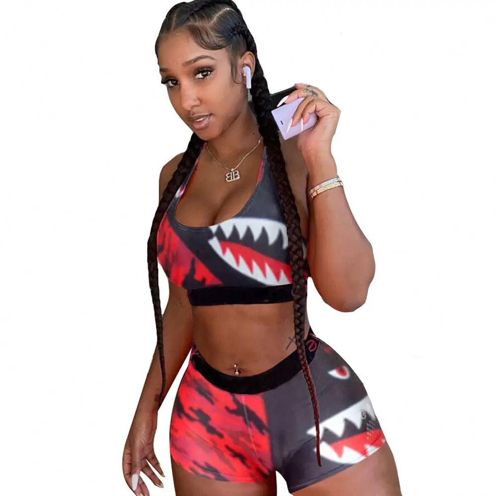 Wholesale 2020 Summer Women Two Piece Sexy Crop Top Bra And Shorts Outfits Bodycon Biker's Two Piece Shorts Sets
Wholesale 2020 Summer Women Two Piece Sexy Crop Top Bra And Shorts Outfits Bodycon Biker's Two Piece Shorts Sets