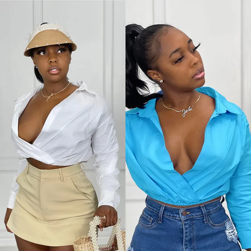 Bomblook Puff Silk Shirt Long Sleeve Shirt Women Casual Stacked White Tops V-Collar Fall Winter Fashion Streetwear Q20601T, Blue, white
Bomblook Puff Silk Shirt Long Sleeve Shirt Women Casual Stacked White Tops V-Collar Fall Winter Fashion Streetwear Q20601T, Blue, white