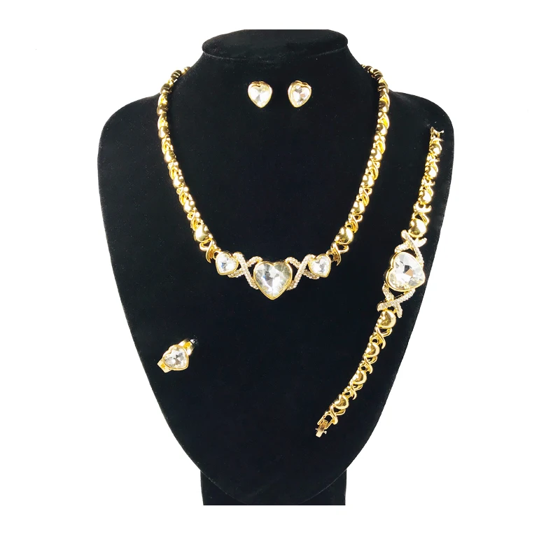 Mix Style Hot Sell Bling Heart Shape Latest Design XO 18K Gold Plated Jewelry Set, Gold and silver
Mix Style Hot Sell Bling Heart Shape Latest Design XO 18K Gold Plated Jewelry Set, Gold and silver