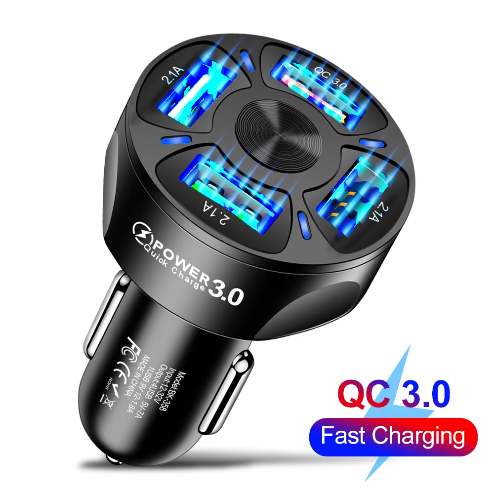 Car Charger 4 USB QC 3.0 Car Adapter For Mobile Phone Chargers Travel USB Car Charger for Android IOS Phone for IPad
Car Charger 4 USB QC 3.0 Car Adapter For Mobile Phone Chargers Travel USB Car Charger for Android IOS Phone for IPad