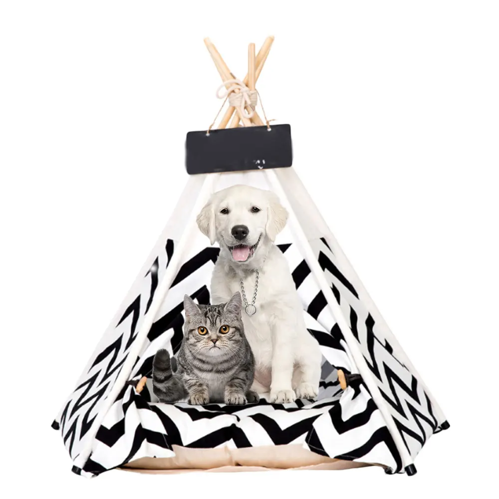 Portable canvas Pet Tent Dog House kitten House Washable Teepee Cat Indoor Outdoor Portable Teepee Cave with Mat, As picture
Portable canvas Pet Tent Dog House kitten House Washable Teepee Cat Indoor Outdoor Portable Teepee Cave with Mat, As picture
