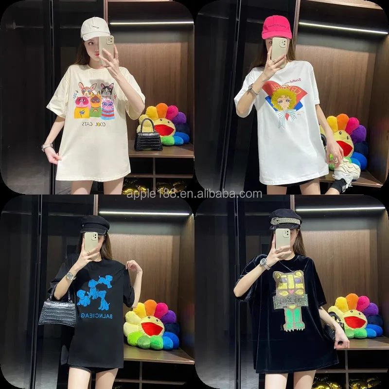 Women's oversized custom logo T-shirt printed top women's oversized design t-shirt, Customized colors
Women's oversized custom logo T-shirt printed top women's oversized design t-shirt, Customized colors