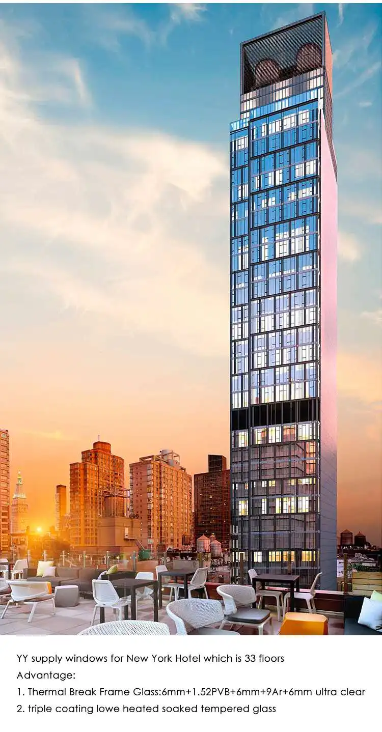 YY construction Aluminium Tilt and Turn Windows Two Open Way with Energy Efficient Glass