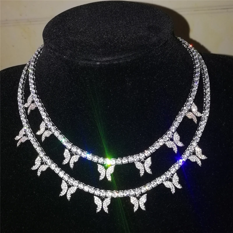 Zircon Bling Butterfly Pendant Tennis Chain Necklace Luxury Jewelry Butterfly Necklace, As the picture shown
Zircon Bling Butterfly Pendant Tennis Chain Necklace Luxury Jewelry Butterfly Necklace, As the picture shown