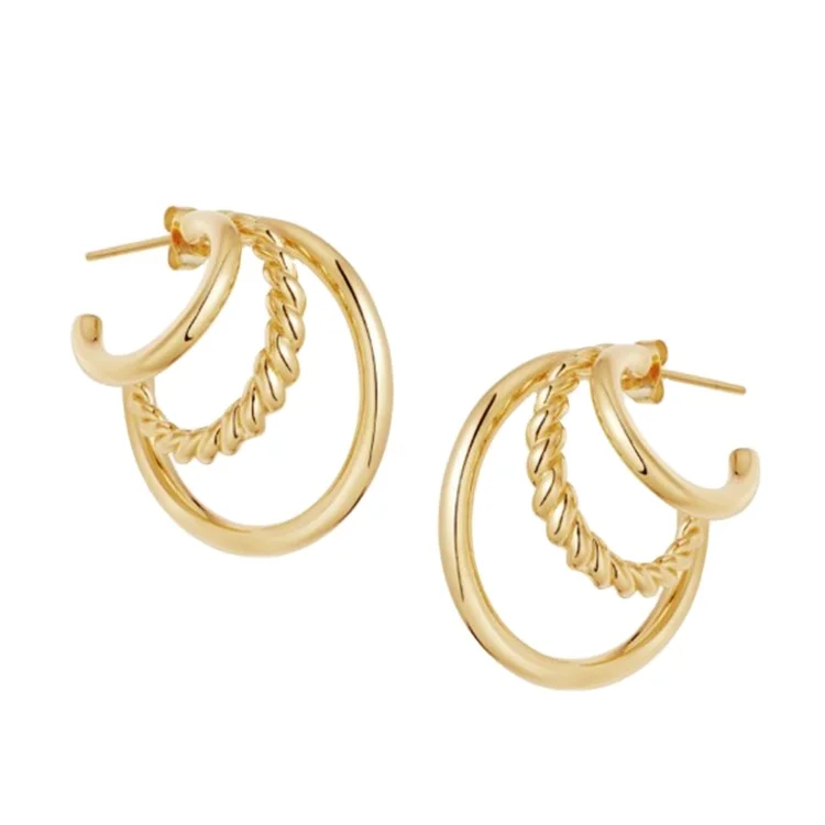 Hypoallergenic 18k Gold Plated Hoop Earrings For Valentine's Day, Small Gold Triple Hoop Earrings For Women, Gold color
Hypoallergenic 18k Gold Plated Hoop Earrings For Valentine's Day, Small Gold Triple Hoop Earrings For Women, Gold color