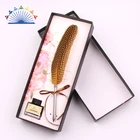 Luxury Best Gift Fluffy Feather Quill Pen Set Dip Fountain Calligraphy Pen