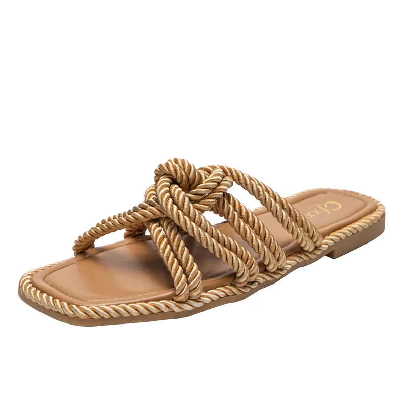 Factory Wholesale High Quality Casual Slip on Beach Slippers Handmade Rope Flat Sandals, Tan, green, white, black
Factory Wholesale High Quality Casual Slip on Beach Slippers Handmade Rope Flat Sandals, Tan, green, white, black