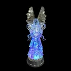 Colorful Luminous Angel Glass LED Christmas Crafts LED Water Spinning Decorative Table Lamp/wedding decoration