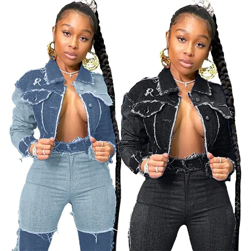 Wholesale New Style Fall 2022 Ladies Jackets Short Cardigan Stitched Denim Jeans Jackets Women
Wholesale New Style Fall 2022 Ladies Jackets Short Cardigan Stitched Denim Jeans Jackets Women
