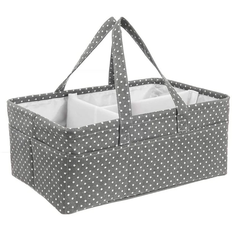 100% Canvas Large Capacity Folding Portable Baby Diaper Caddy Organizer With Handle, Grey or customized
100% Canvas Large Capacity Folding Portable Baby Diaper Caddy Organizer With Handle, Grey or customized