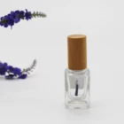 custom bamboo wood cosmetics nail polish cap with brush