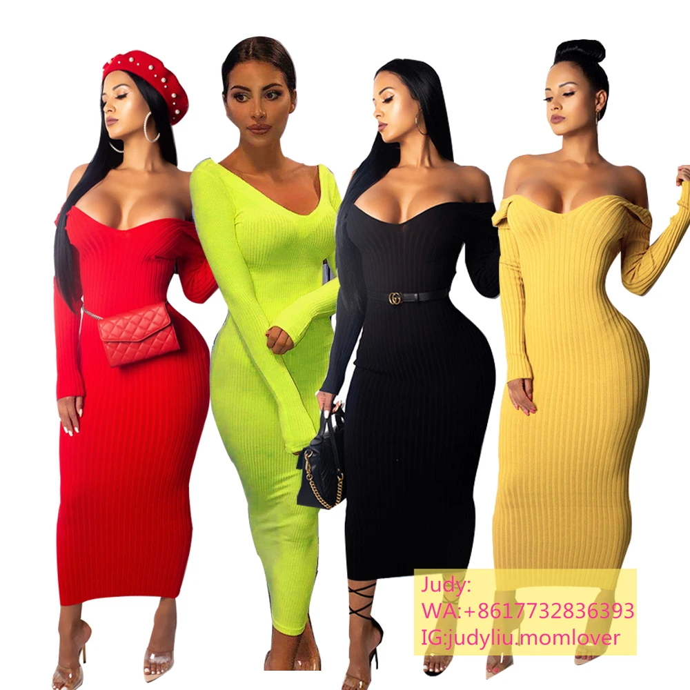 2022 winter long sleeve Solid bodycon dress club Ribbed Skinny knitted Maxi Dress fall Women Sexy tube casual sweater dresses
2022 winter long sleeve Solid bodycon dress club Ribbed Skinny knitted Maxi Dress fall Women Sexy tube casual sweater dresses