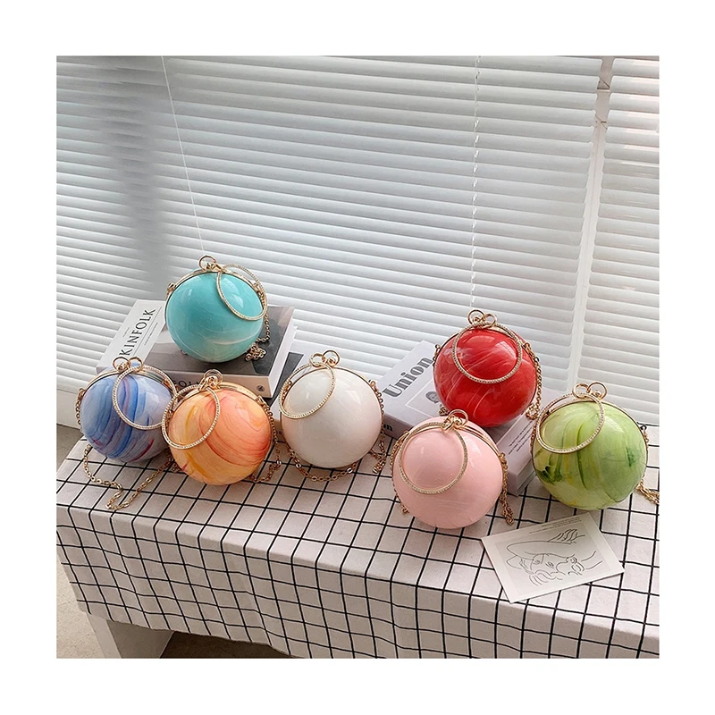 Summer New Small Round Bags Fashion Marble Pattern Ring Handle Acrylic Clutch Designer Ball Shape Crossbody Bags Party Handbag
Summer New Small Round Bags Fashion Marble Pattern Ring Handle Acrylic Clutch Designer Ball Shape Crossbody Bags Party Handbag