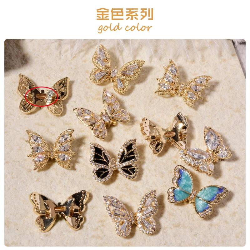 Luxury Clear Cubic 3A Zircon Gold Color Butterfly 3D Nail Art Finger Nail decorated Beauty Nail Sticker Fashion Accessories
Luxury Clear Cubic 3A Zircon Gold Color Butterfly 3D Nail Art Finger Nail decorated Beauty Nail Sticker Fashion Accessories