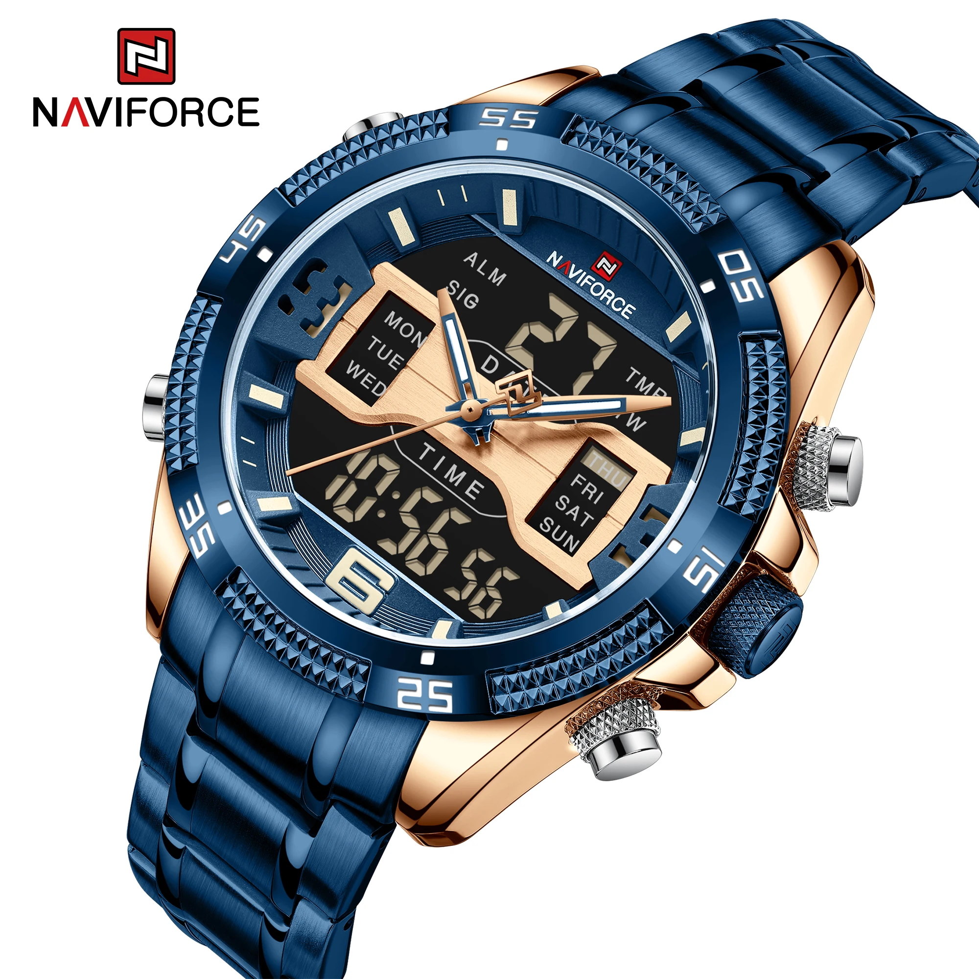 NAVIFORCE Men's Watch Luxury Brand Men Military Sports Watches Quartz Digital Analog Dual Display Waterproof Wrist watch For Men
NAVIFORCE Men's Watch Luxury Brand Men Military Sports Watches Quartz Digital Analog Dual Display Waterproof Wrist watch For Men