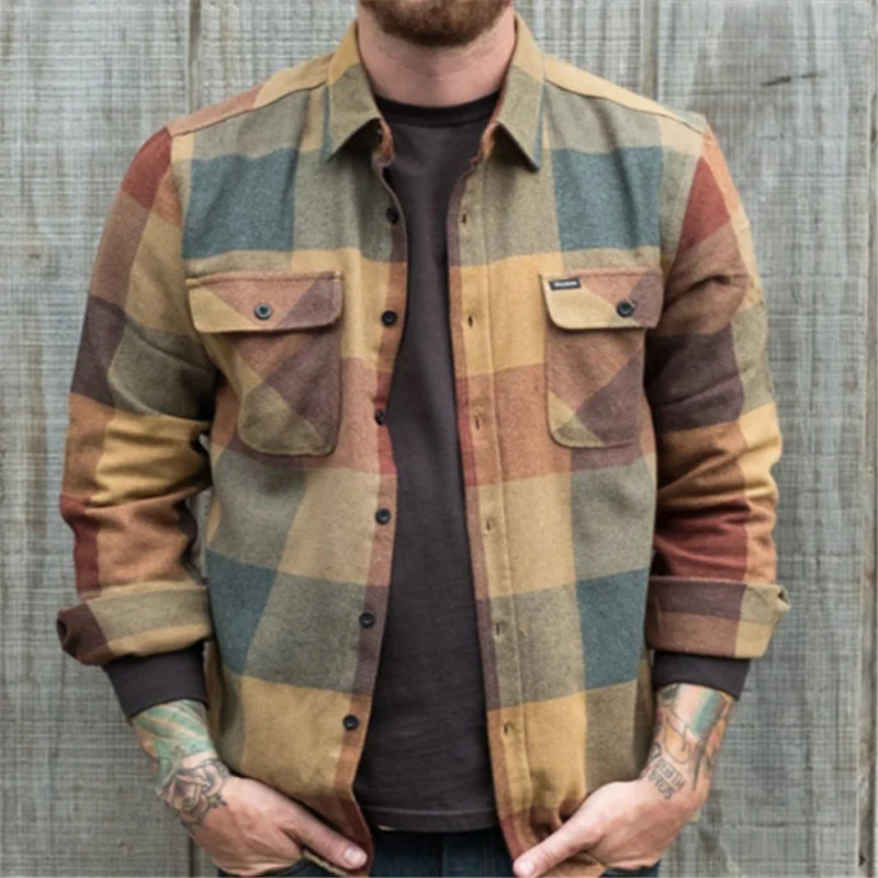 Hot sales men shirt jacket men all-match lapel casual long sleeve cardigan coat fashion retro patchwork color men's jacket, Custom color
Hot sales men shirt jacket men all-match lapel casual long sleeve cardigan coat fashion retro patchwork color men's jacket, Custom color
