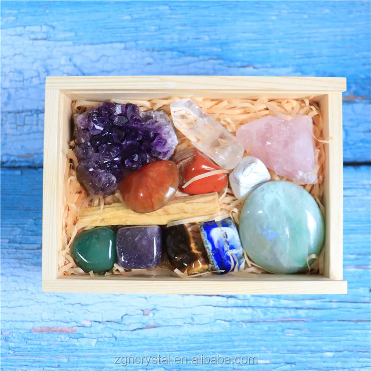 cluster crystal healing stones tumbled stones chakra gift set