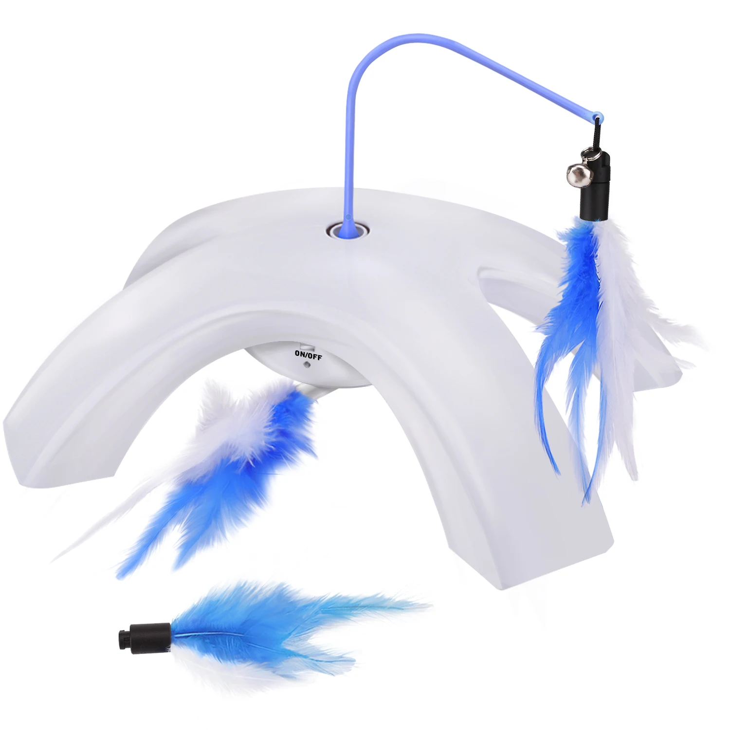 Automatic Interactive Pet Spinner Toy, Auto Pet Spinner Toy with Feather for Cat Kitten Playing Catching Hunting - White & Blue
Automatic Interactive Pet Spinner Toy, Auto Pet Spinner Toy with Feather for Cat Kitten Playing Catching Hunting - White & Blue