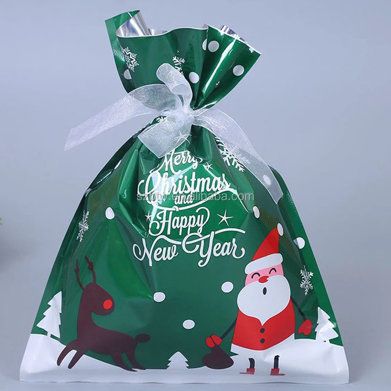 30pcs christmas gift bags with ribbon drawstring gift wrapping