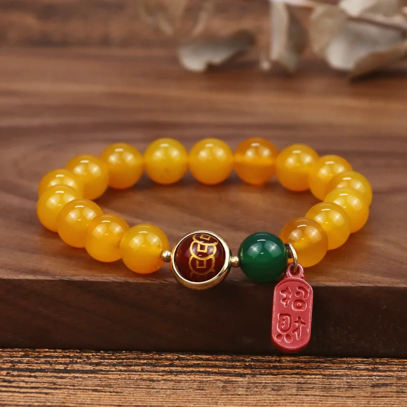 Fashion New Arrival Yellow Agate Beads Bracelet Colored Natural Stone Agate Wealth Bracelet
Fashion New Arrival Yellow Agate Beads Bracelet Colored Natural Stone Agate Wealth Bracelet
