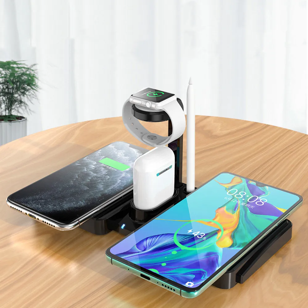 4 in 1 Qi Wireless Charger Multi Fast Charging Dock For Apple Watch Charging Station For Earphone Fast Wireless Phone Charger, White black
4 in 1 Qi Wireless Charger Multi Fast Charging Dock For Apple Watch Charging Station For Earphone Fast Wireless Phone Charger, White black