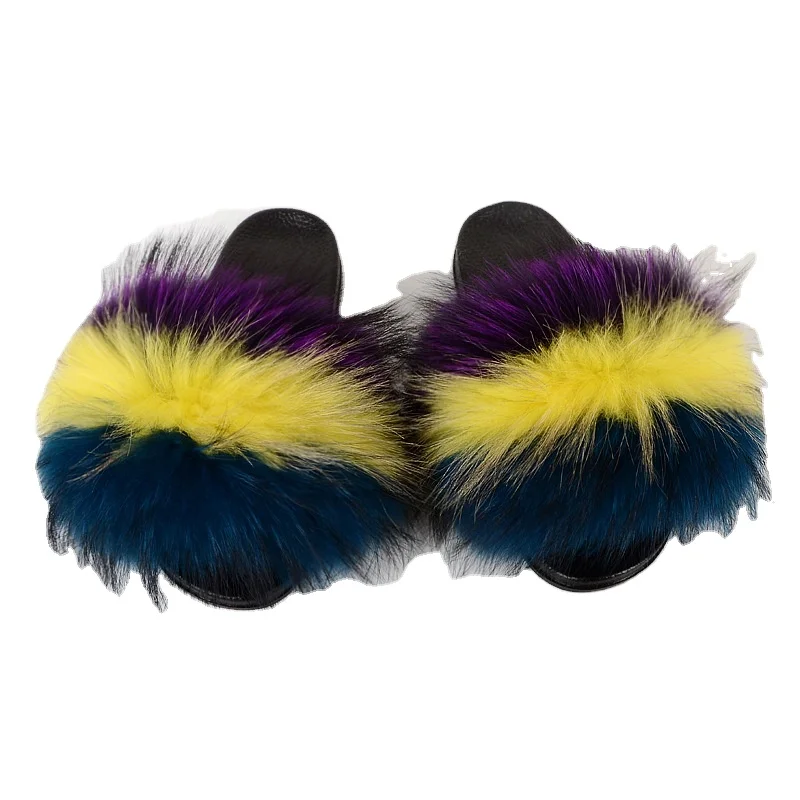 factory price indoor outdoor raccoon fur slippers for women raccoon fur slides raccoon fur slippers, Customized color
factory price indoor outdoor raccoon fur slippers for women raccoon fur slides raccoon fur slippers, Customized color