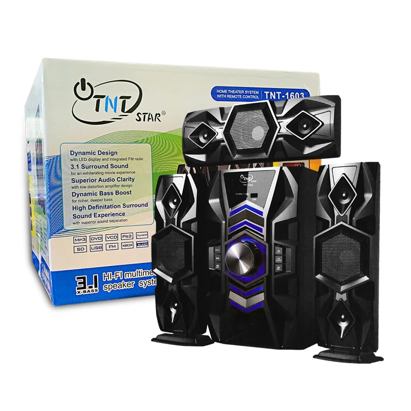 TNTSTAR TNT-1603 home theater Computer speakers with remote control stereo cabinet Computer speakers 3.1speaker
TNTSTAR TNT-1603 home theater Computer speakers with remote control stereo cabinet Computer speakers 3.1speaker