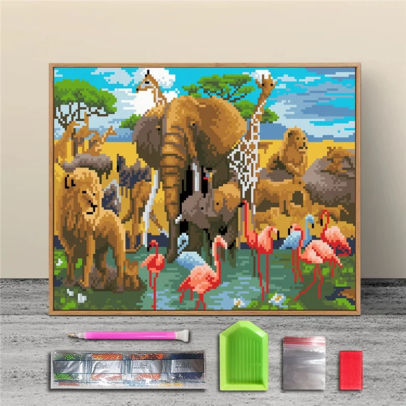 Wholesale 5D Full Drill Painting African grassland Animal Art DIY painting of a diamond
Wholesale 5D Full Drill Painting African grassland Animal Art DIY painting of a diamond