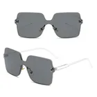 DLL9812 big frame sunglasses for women clear frameless sun glasses lentes de sol