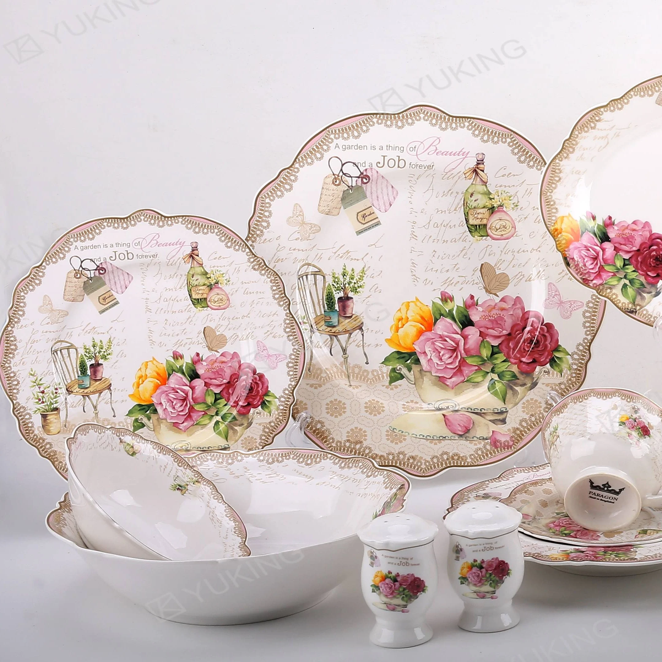 Tableware flower design new bone china 51pcs dinner set color box packing, Customized color
Tableware flower design new bone china 51pcs dinner set color box packing, Customized color