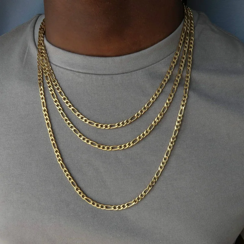 Fashion DIY Handmade Jewelry 18k Gold Plated Necklace Chain Gold And Steel 3:1 NK Figaro Chain, Picture
Fashion DIY Handmade Jewelry 18k Gold Plated Necklace Chain Gold And Steel 3:1 NK Figaro Chain, Picture
