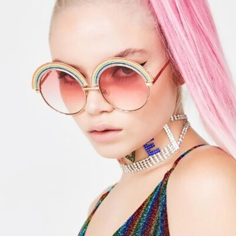 retro semi-rimless big frame rainbow high end sun glasses eyewear uv400 round shaped half frame trendy women sunglasses shades, Pink
retro semi-rimless big frame rainbow high end sun glasses eyewear uv400 round shaped half frame trendy women sunglasses shades, Pink