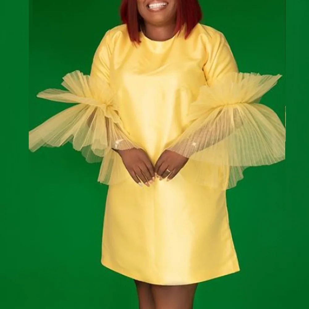 New O Neck Patchwork Mesh Plus Size Elegant African Women Office Career Dress
New O Neck Patchwork Mesh Plus Size Elegant African Women Office Career Dress