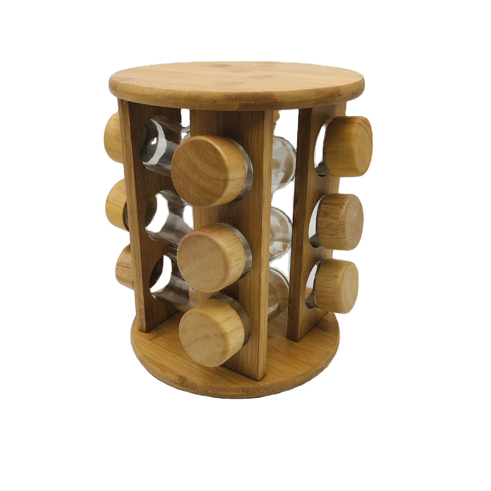 CL019 3-layer Circular Bamboo Seasoning Rack Rotating Base Wooden Lid Spice Bottle Bamboo Rack Kitchen Restaurant Spice Rack
CL019 3-layer Circular Bamboo Seasoning Rack Rotating Base Wooden Lid Spice Bottle Bamboo Rack Kitchen Restaurant Spice Rack