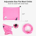 Scarf Custom Cartoon Double Side Sueded Kids Winter Tube Head Scarf With Strawtring For Outdoor Sports