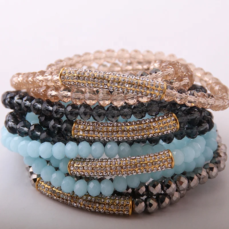 Fashion Strand Women Stretch 6mm Crystal Glass Beads Bracelet Elastic Long Gold rhinestone Wrap Pipe Bracelet
Fashion Strand Women Stretch 6mm Crystal Glass Beads Bracelet Elastic Long Gold rhinestone Wrap Pipe Bracelet